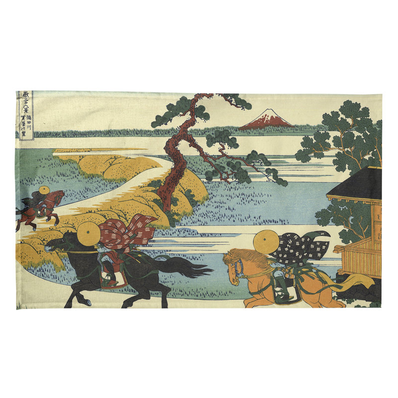 Torchon Sekiya Village à Sumida River, Polyester sergé, bleu