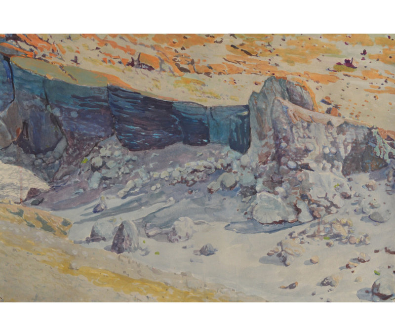 Blue Mountain Shadows by Other Artist, 24 × 16, Matted Framed Print, White