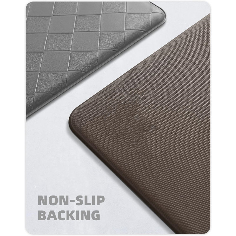 Gray Cushioned Anti-Fatigue Non-Slip Kitchen Mat Set
