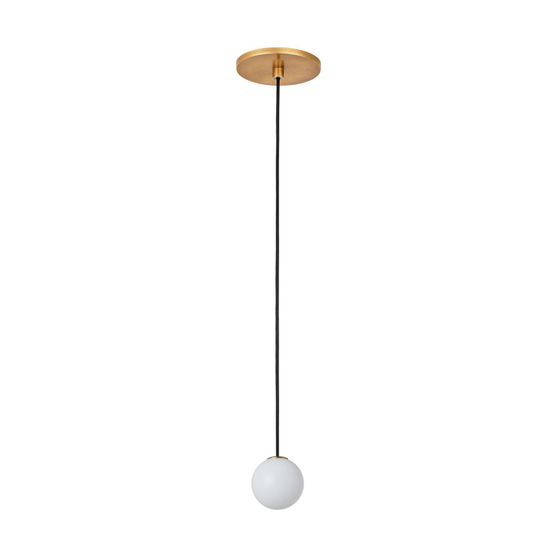 Orbet 1 - Light LED Pendant, Hand Rubbed Antique Brass