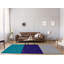 Tapis bleu/mauve rayé/gris foncé-48806447
