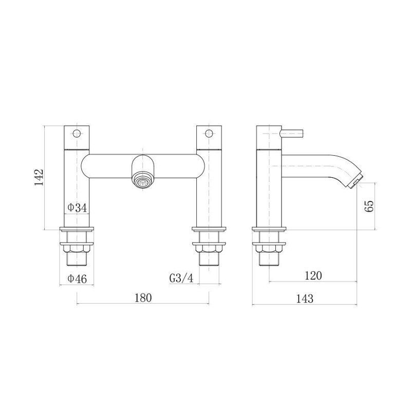 Krohn Deck Roman Tub Faucet Bath Filler