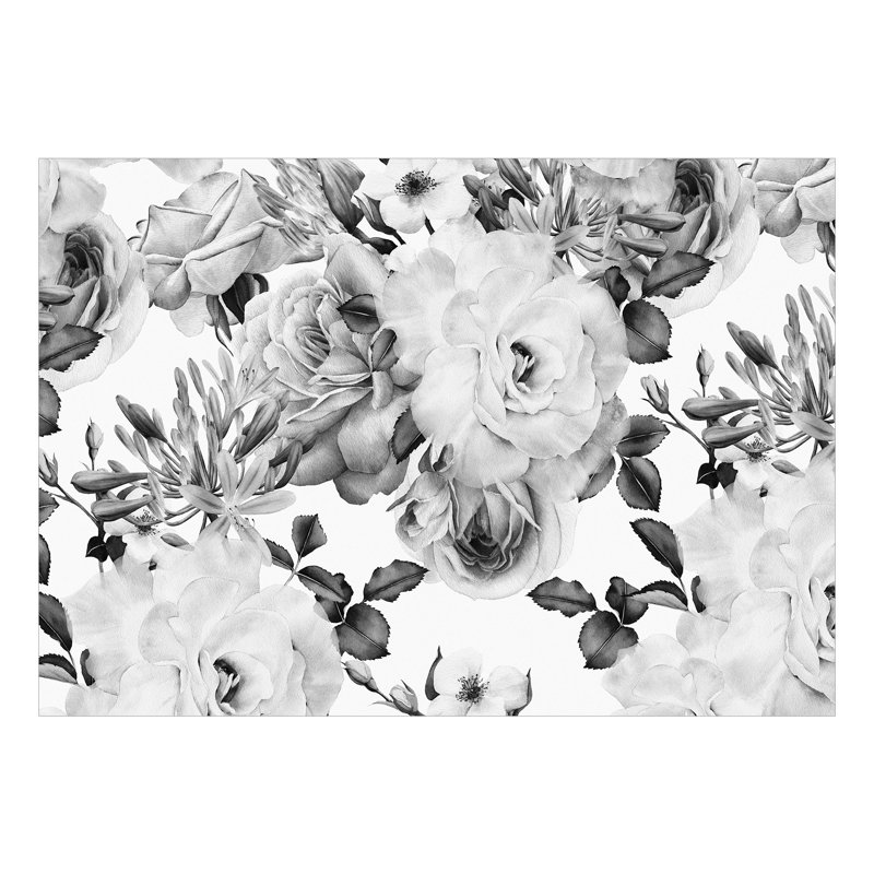 Smooth Wall Mural, Black/White, 98" L x 68" W