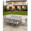Table de salle à manger en aluminium pour 8 personnes, table de patio rectangulaire avec trou pour parasol 2,2 po, table de salle à manger pour 8 personnes pour terrasse, jardin, bord de piscine, chêne chaulé-794048673
