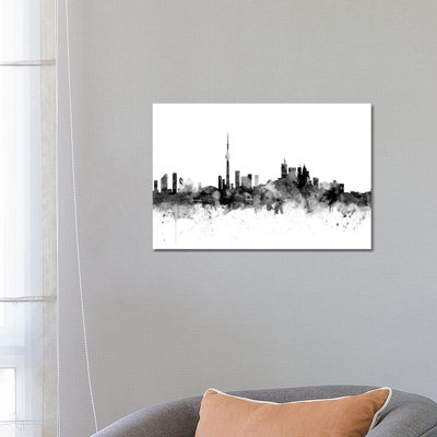 Toronto, Canada in Black and White by Michael Tompsett - 1 Piece Wrapped Canvas Wall Art