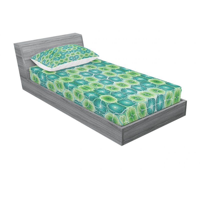 Microfiber Abstract Sheet Set, Twin XL Sheet Set with Fitted Sheet