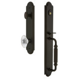 Arc Handleset with Single Cylinder Deadbolt and Door Knob and Rosette