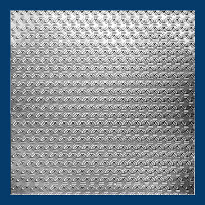Carreau de plafond en métal argenté 2 pi x 2 pi