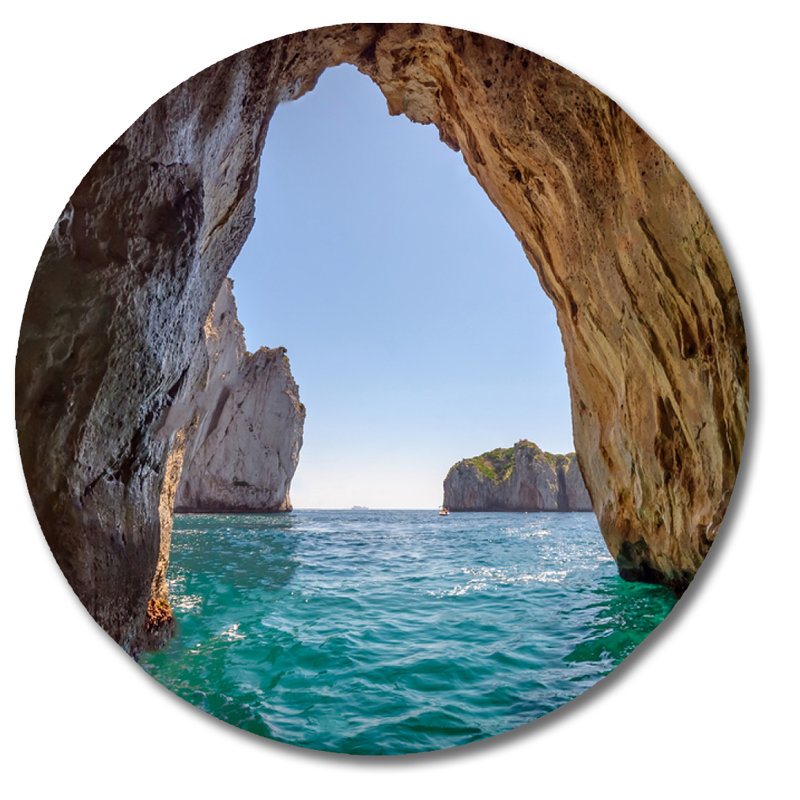 Blue Grotto Capri - reproduction de photo, H 46 po x l 46 po x P 1,5 po, Aluminium