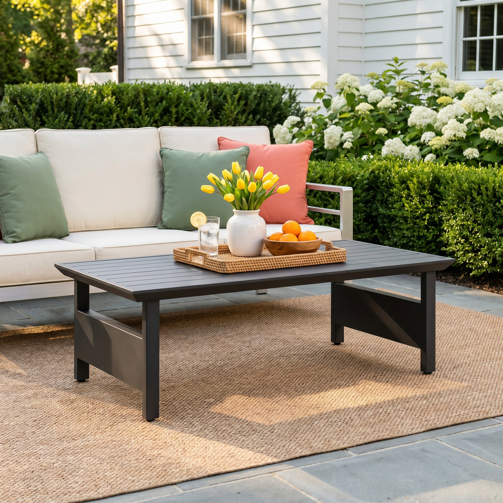 Everlee 48" Patio Table, Black