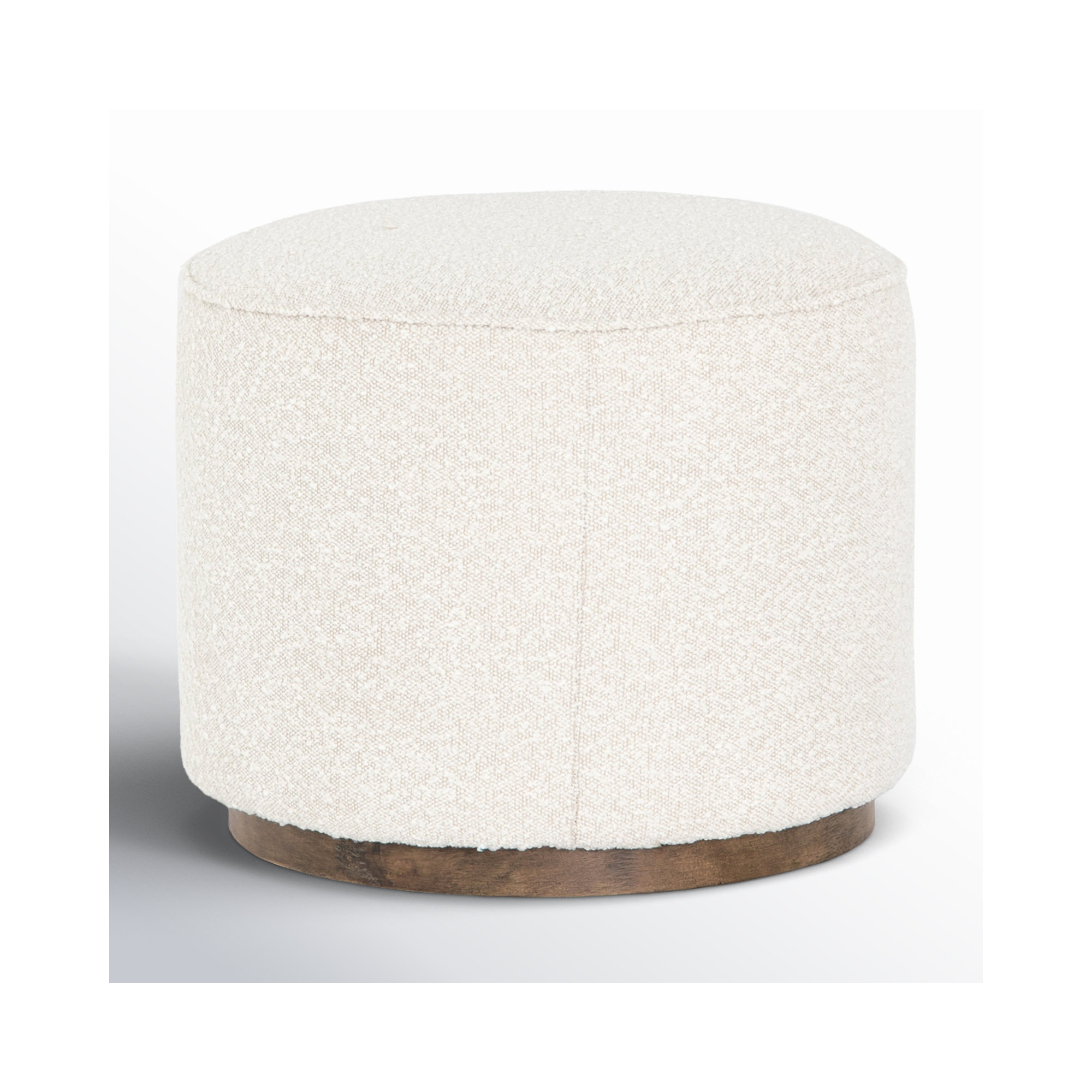 Acker 22" Wide Round Standard Ottoman, Knoll Natural Polyester Blend
