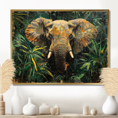 Tête d'éléphant dans la jungle I - éléphant, art mural