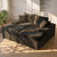 Chaise longue double en velours tortue Ametis l 71,65 po x P 60,24 po x H 36,22 po