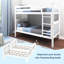 Lit plateforme simple en bois massif avec échelle-10738003