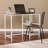 Metal/Glass Student Desk - White