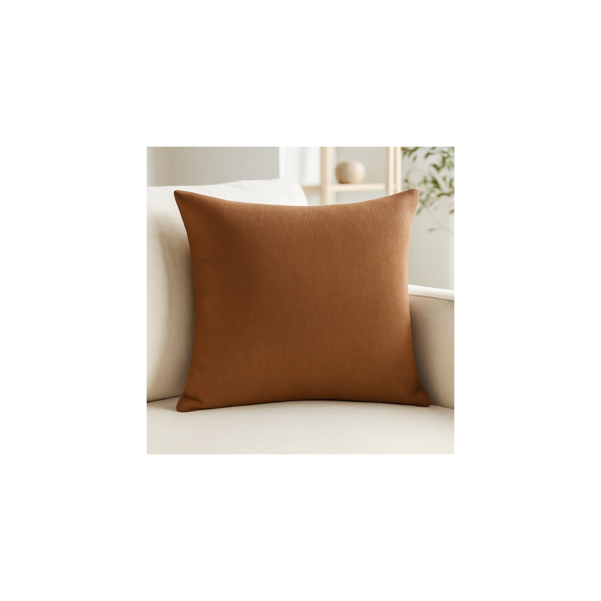 Linen Throw Square Pillow, Brown, Pillow Cover Only - No Insert