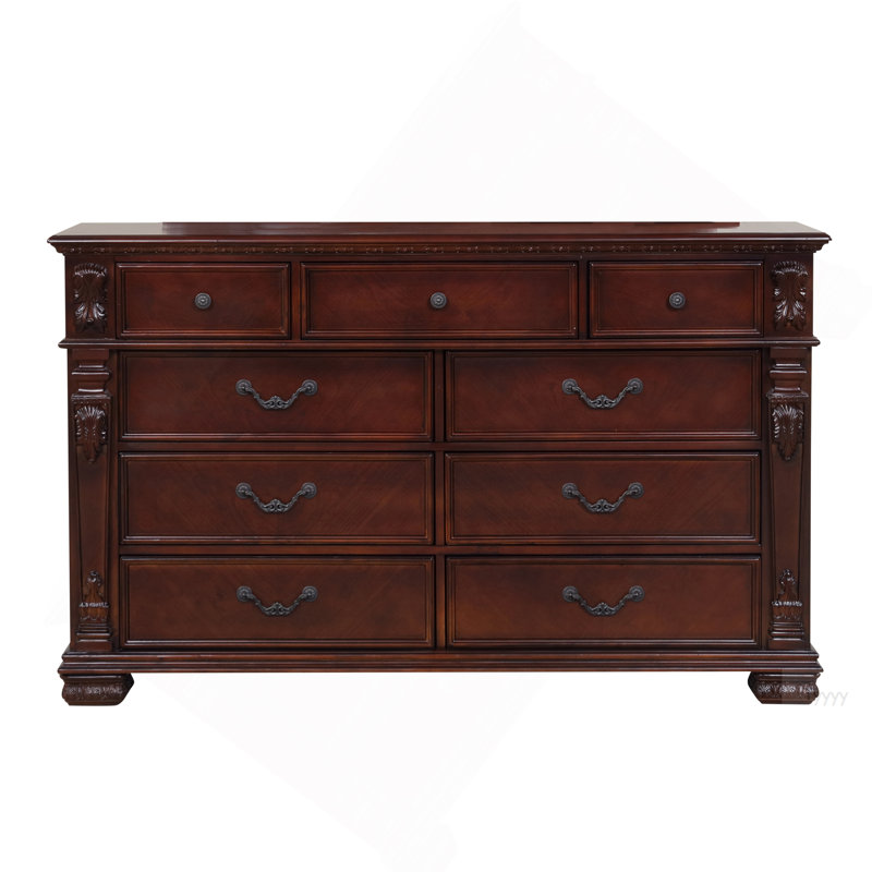 Commode 9 tiroirs Lyndon G09400-D, cerise