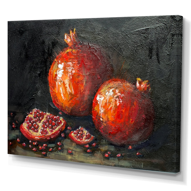 Impression sur toile flottante Red Pomegranates Impressionims, H 24 po x l 36 po x P 1 po, Toile tendue