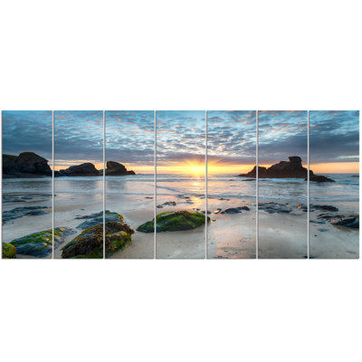 Coastal Canvas Wall Art Set, Porthcothan Bay Beach Photography Print - Beautiful Porthcothan Bay