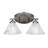 Zilo 2 Light Bath Bar Shown In Graphite Finish With 7" Italian Ice Glass-33705591-33705590
