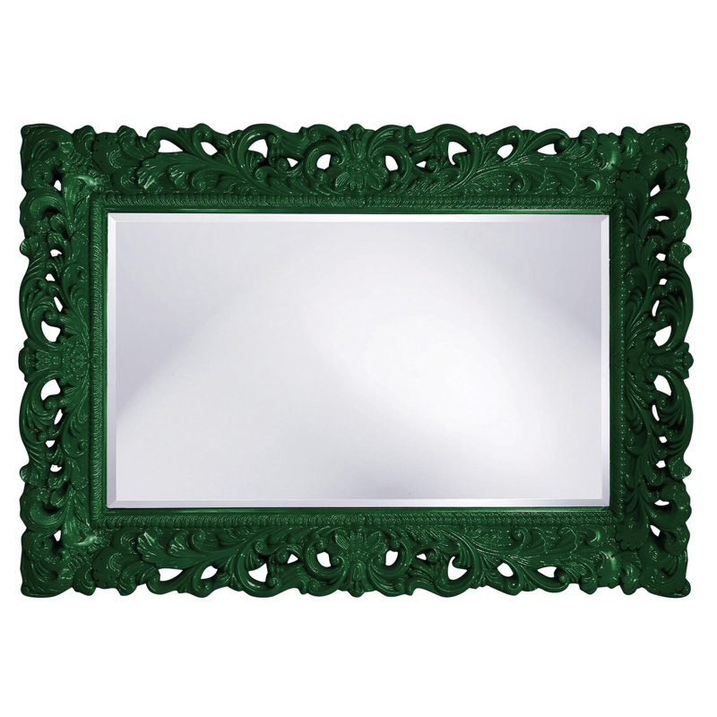 Miroir décoratif biseauté Luise, Vert forêt