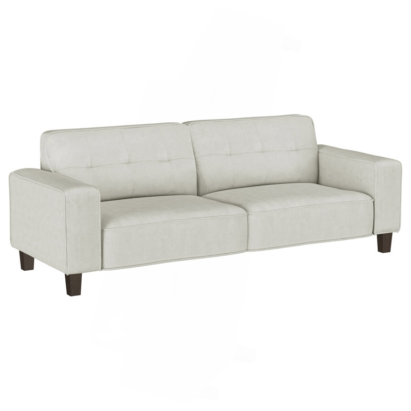 Evoke Greige Upholstered Tufted Sofa