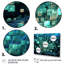Matrix galaxie abstrait bleu foncé et turquoise - imprimé-679764653-622692762