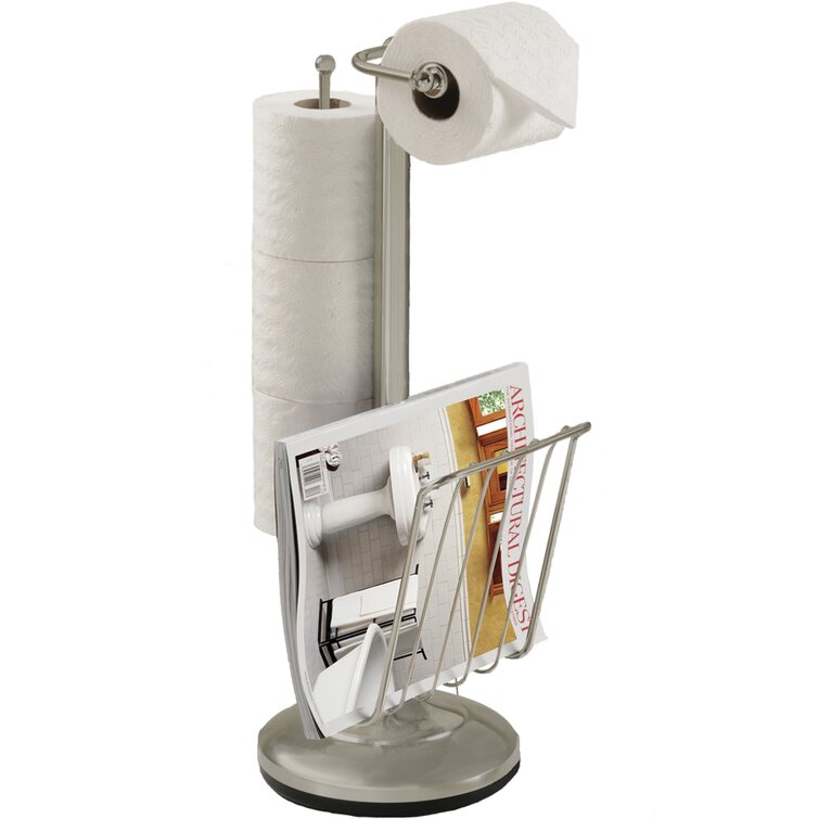 Free Standing Toilet Paper Holder Stand Brushed Nickel Toilet Roll