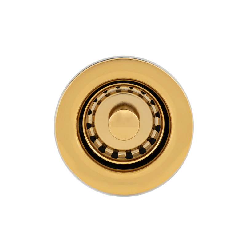 2" Bar Basket Strainer Drain, White/Gold