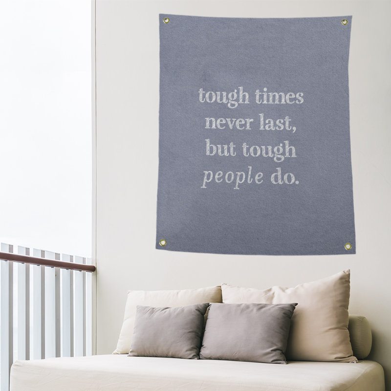 Tapisserie en polyester rigide times, H 36 po x l 26 po, Bleu / Blanc