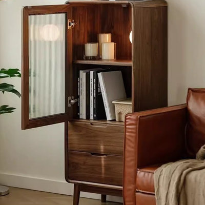 Armoire décorative à une porte et poignée en verre
