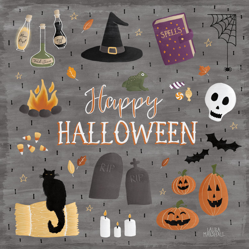 Haunted Halloween II by Laura Marshall - Wrapped Canvas Art Prints, 30cm H x 30cm W x 3.8cm D
