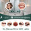 Miroir de maquillage mural 1X / 10X - Miroir de meuble-lavabo double face 8 "avec 3 lumières de couleur pour la salle de bain | Studio de maquillage pour la salle de bain | 3000 Mah-USB Rechargeables | Intensité tactile | Rotation à 360 ° avec bras allongé
