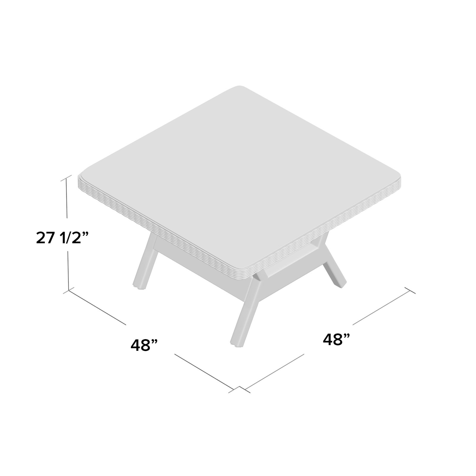Norfolk 48'' Glass Outdoor Chat Table, No
