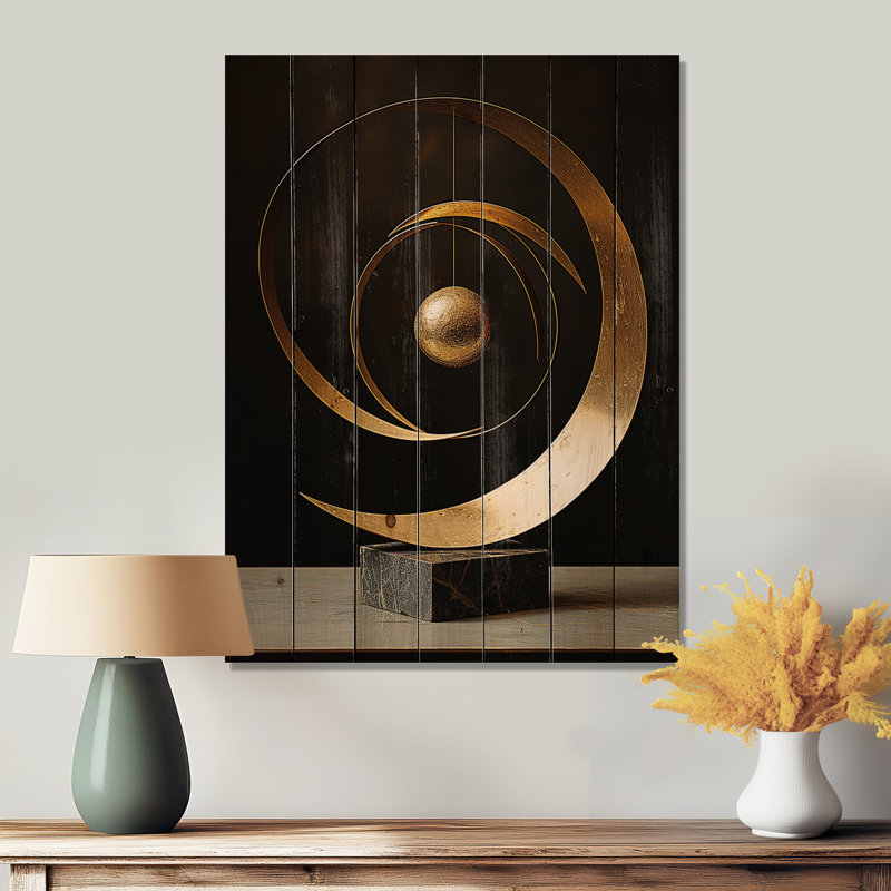 Balance - Art mural abstrait en bois fractal sur bois de pin naturel, H 20 po x l 10 po