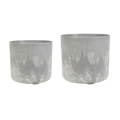 Celine Set of Two Recycled Grey Planters