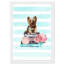 «Yorkie Mint Blue», impression encadrée-77395279