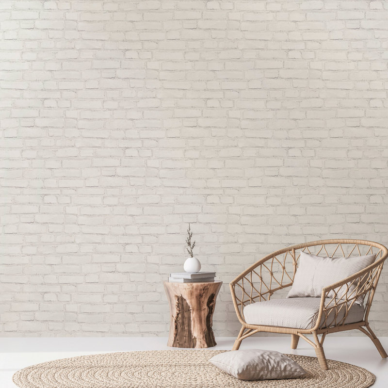Rouleau de papier peint effet brique de la collection Bricks and More, Blanc