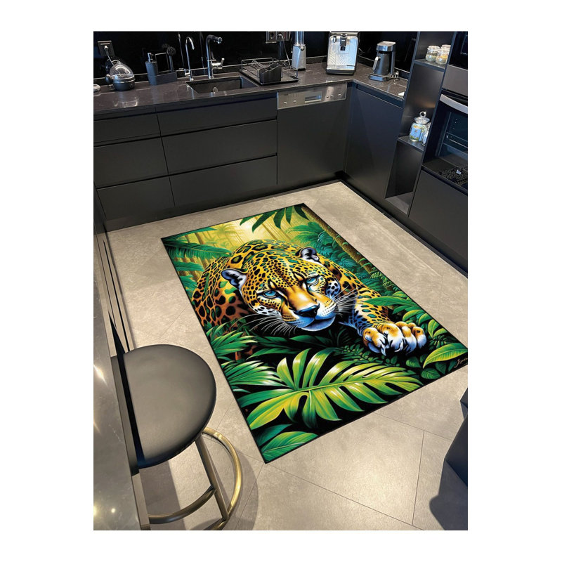 Tapis décoratif tissé à la machine, Sous-tapis rectangulaire de 3 pi 3 po x 4 pi 11 po