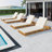 Maolis Patio Acacia Wood Chaise Lounge With Adjustable Backrest & Cushion-204570775