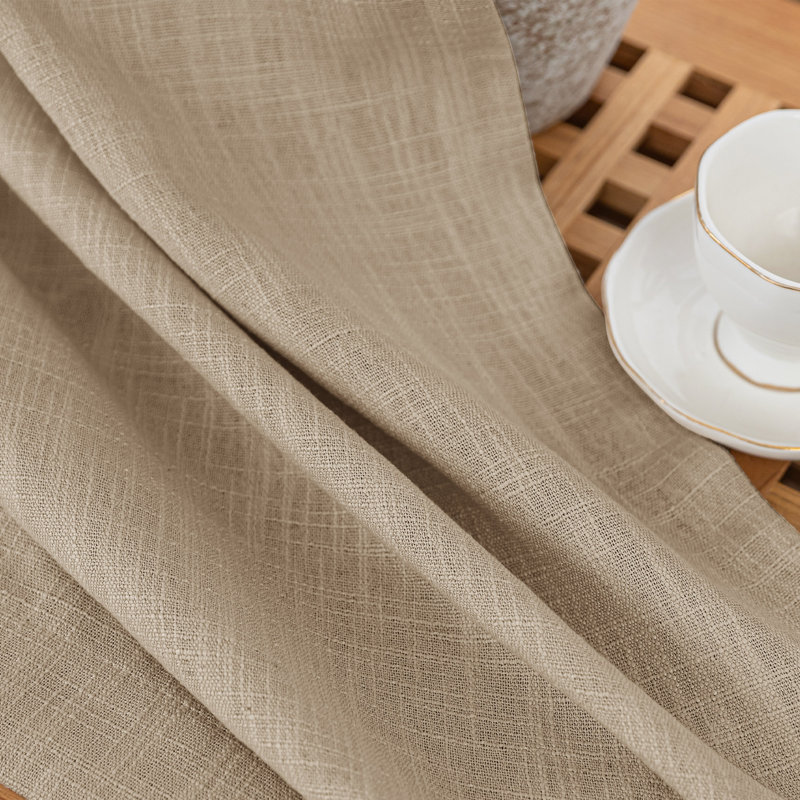 Kambi Linen Blend Semi-Sheer Curtain Panel Pair , 52" W x 84" L, Birch
