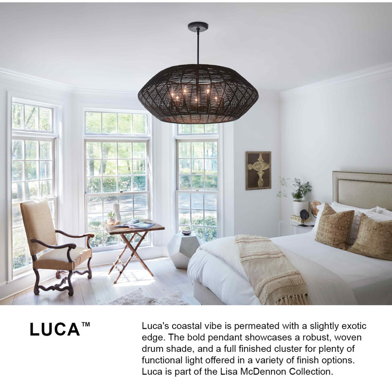 Ariza 7-Light Chandelier, Black, Black