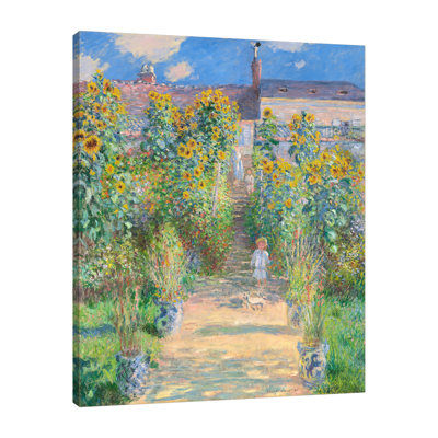 «The Artist's Garden At Vétheuil» par Claude Monet - reproduction d'art sur toile tendue