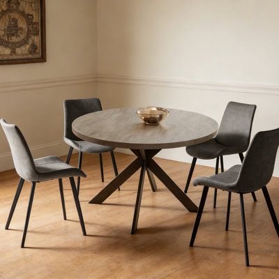 46" W Pedestal Round Dining Table Set