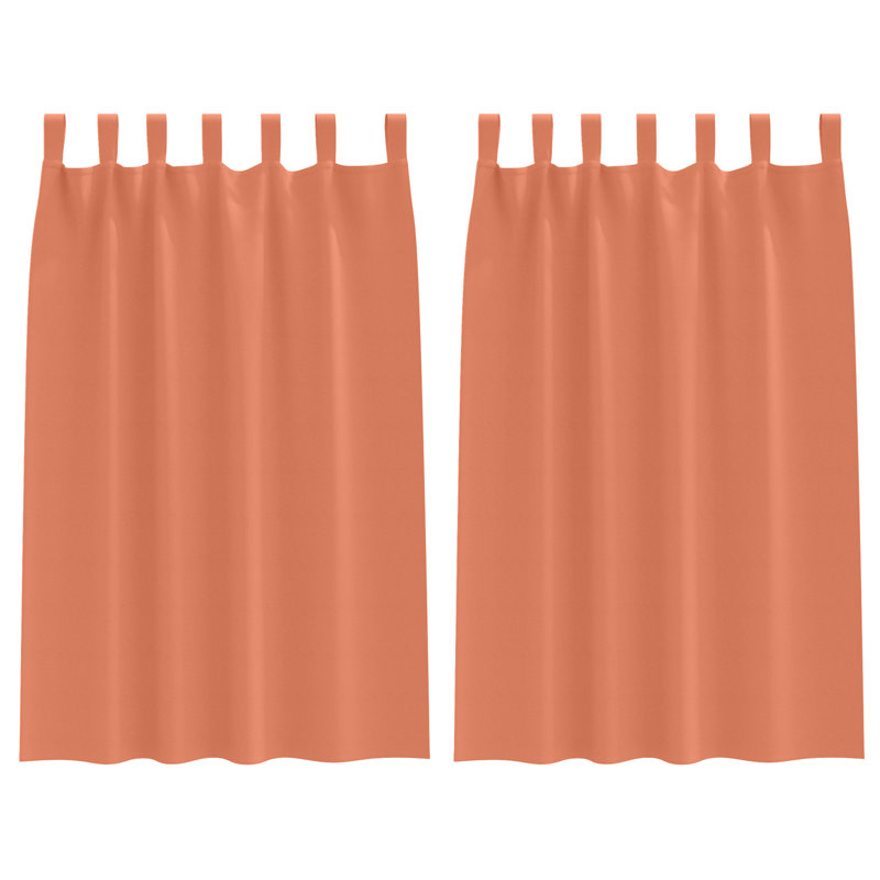 Curtains With Curtains 2 Pcs Polyester, Terracotta, 140cm Width x 175cm Drop