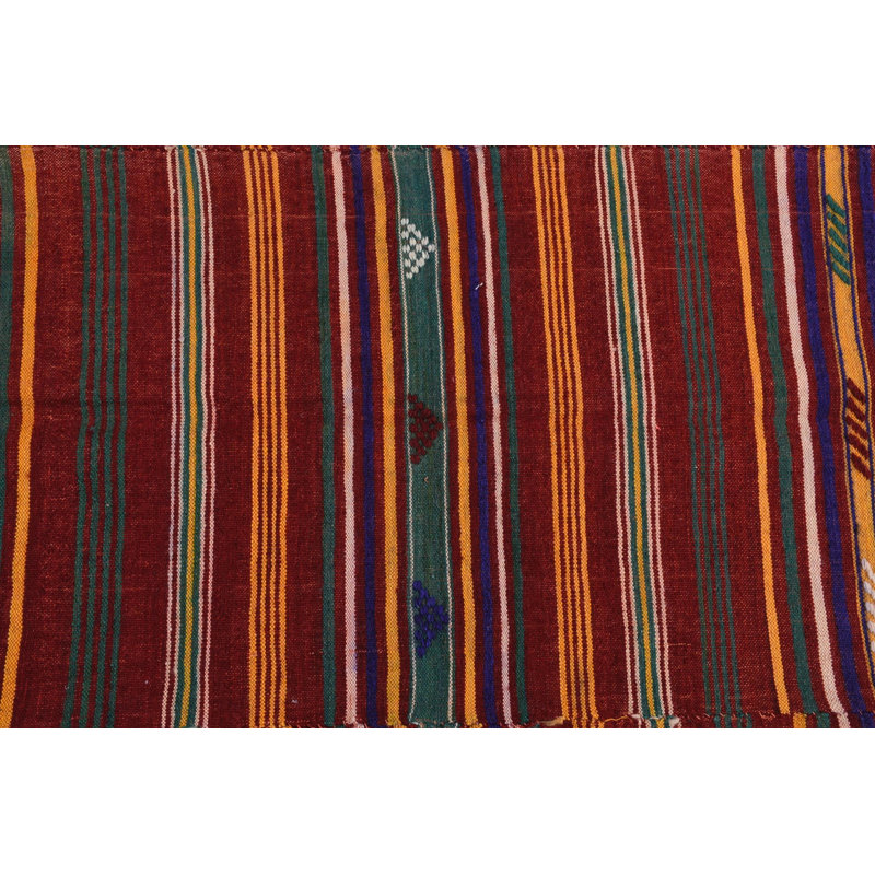 Tapis turc rayé tissé à la main Vibrant