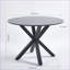 Table basse Mid-Century ronde de 42,1 po pour le salon, plateau en panneau de fibres à densité moyenne noir, pieds robustes en métal, facile à nettoyer et amp; Stable