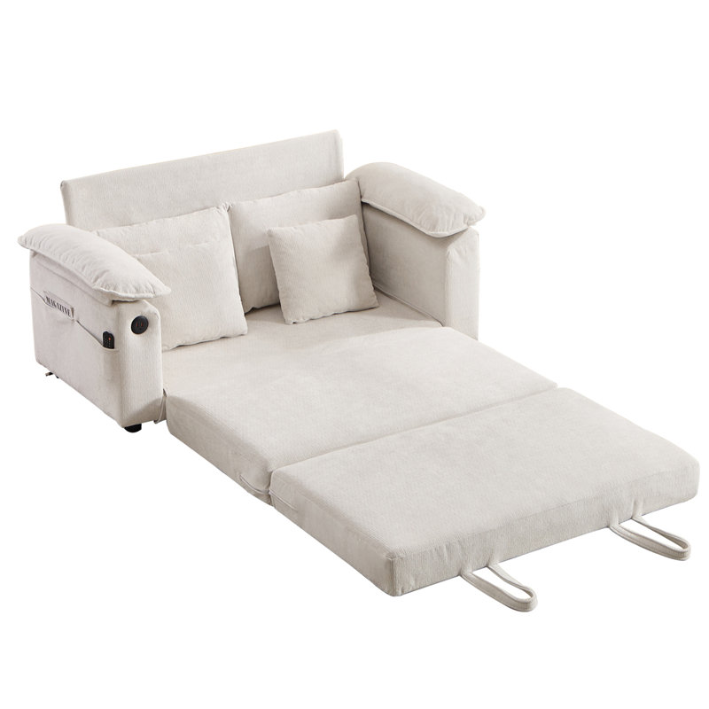 Extendable Sofas Chenille 58 Inch Modern Compact Sleeper For Home