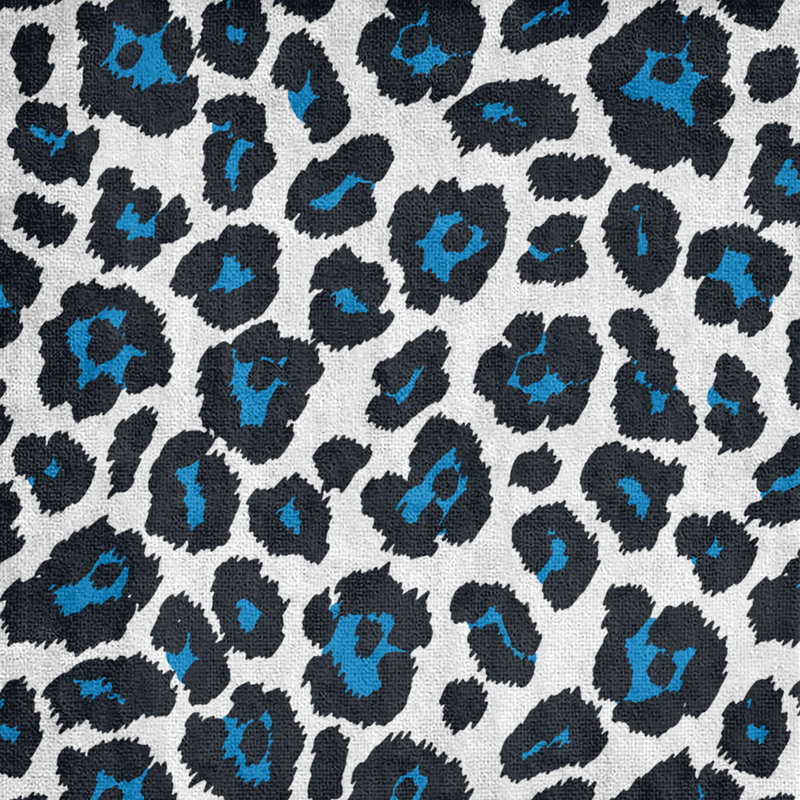 Serviette de bain Garp, Blanc / bleu Carolina / noir, Mélange polyester-coton