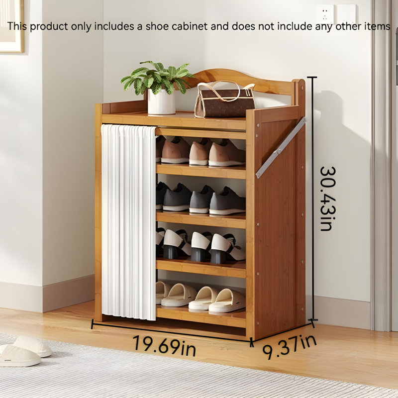 Free Installation, Foldable Multi-Layer Bamboo Shoe Rack For Home Use, Large Capacity Storage Shoe Cabinet At The Entrance, Economical, Simple And Anti Slip Design